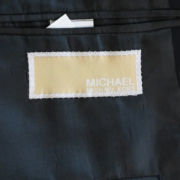 Michael Kors‎ 44R Navy 100% Wool Silver Button Blazer Suit Jacket Sport Coat